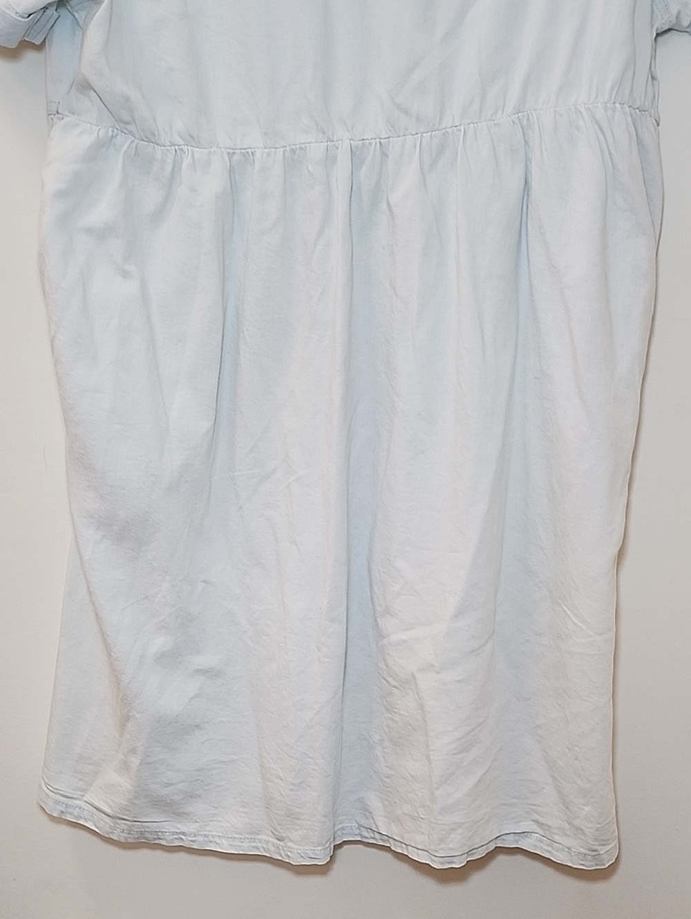 Pact Denim Chambray Shirt Dress 100% Organic Cotton Mini Button Down Size S - Picture 13 of 16